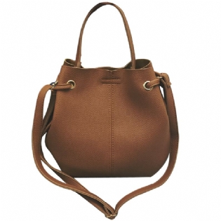 To Stykker Kvinder Pu Læder Tote Håndtaske Crossbody Taske Og Clutch Tegnebog
