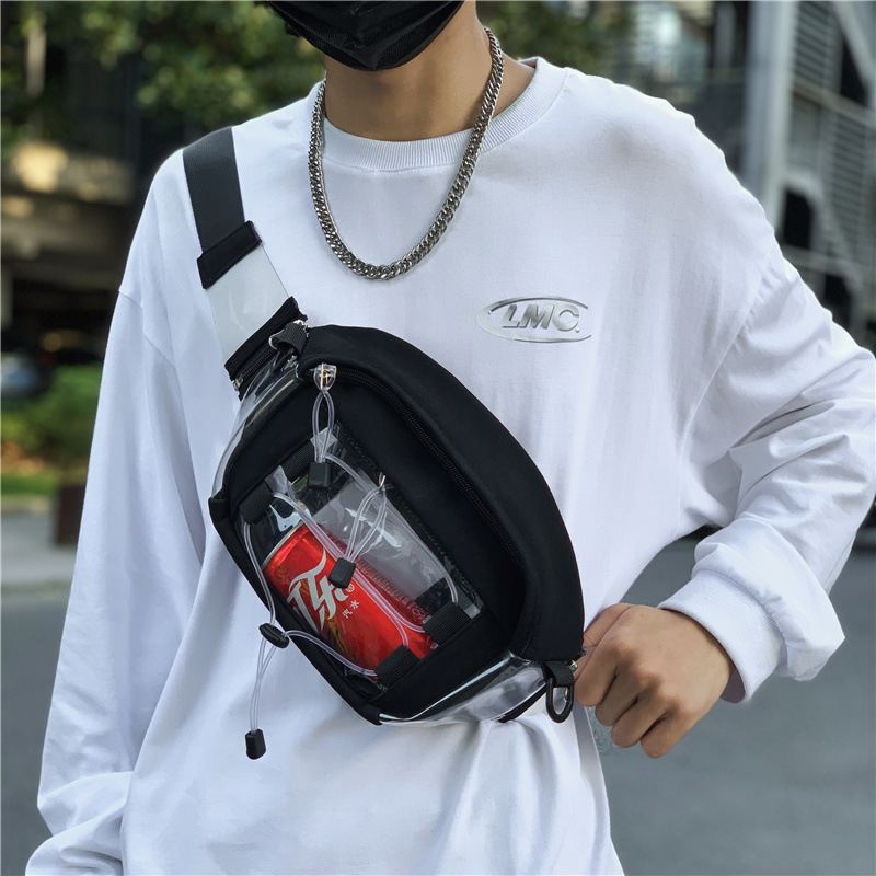 Unisex Casual Youth Outdoor Lille Studentetaske Telefontaske Klar Taske Gennemsigtig Taske