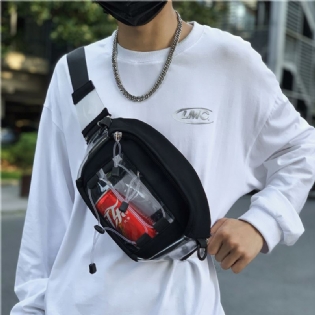 Unisex Casual Youth Outdoor Lille Studentetaske Telefontaske Klar Taske Gennemsigtig Taske