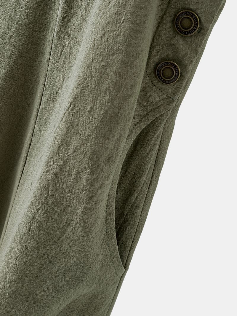 Broderede Lommer Drop-skridt Sideknap Casual Harem Jumpsuits Til Kvinder