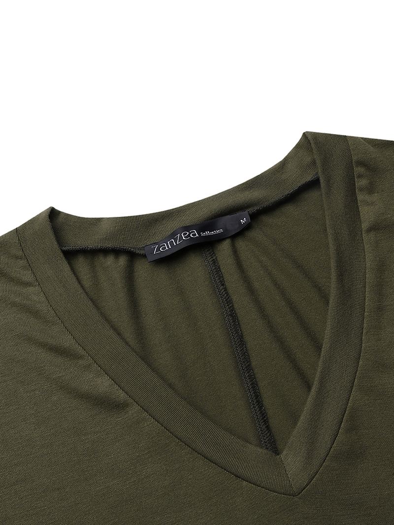 Kvinder Kortærmet V-hals Løs Pocket Harem Jumpsuits