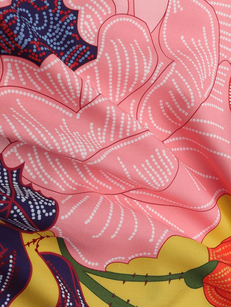 Kvinder Blomsterprint Casual Elastisk Højtaljet Holiday Maxi-nederdele Med Lomme