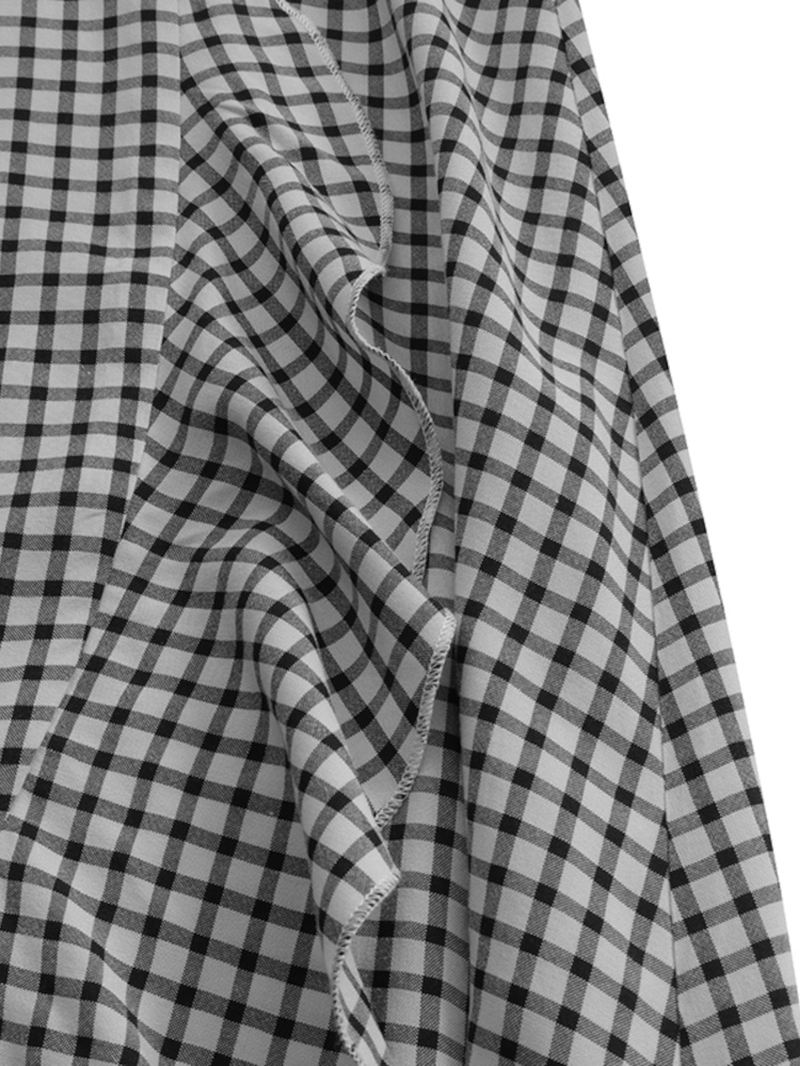 Kvinder Mid-kalv Længde Flæser Plisseret Uregelmæssig Hem Plaid Splejsning Nederdel