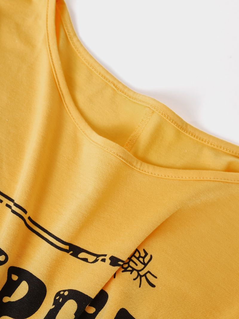 Casual Letter Med Tryk Rundhalset Kortærmede T-shirts