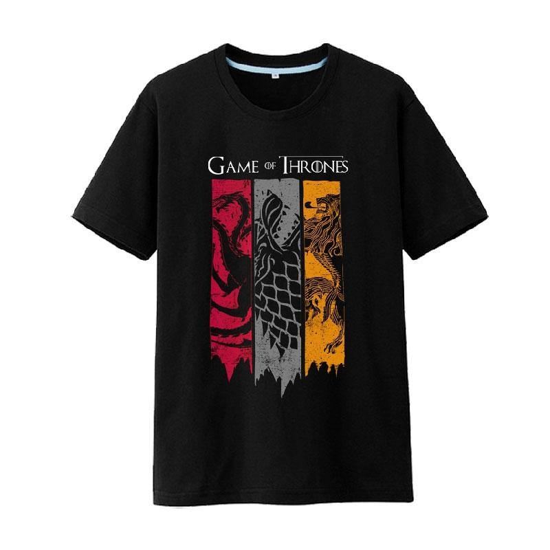 Game Of Thrones Of Ice And Fire Stark Tagelian Family Logo Kortærmet T-shirt I Bomuld Til Mænd Og Kvinder