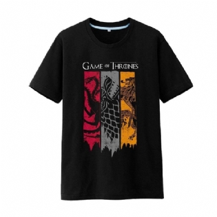 Game Of Thrones Of Ice And Fire Stark Tagelian Family Logo Kortærmet T-shirt I Bomuld Til Mænd Og Kvinder