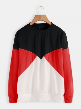 Kvinder Casual Langærmede T-shirts Med Farveblok