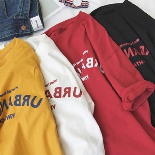 Kvinder Med Tryk T-shirt O-hals Kortærmet Kvinde Streetwear Oversized T-shirt Casual Skjorter Tøj Sommer Løse Hipster Toppe T-shirts