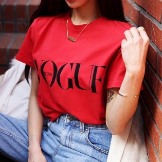Sommerpige Kortærmede Toppe Til Kvinder Vogue Letter Printed Harajuku T-shirt Kvinde Camisas
