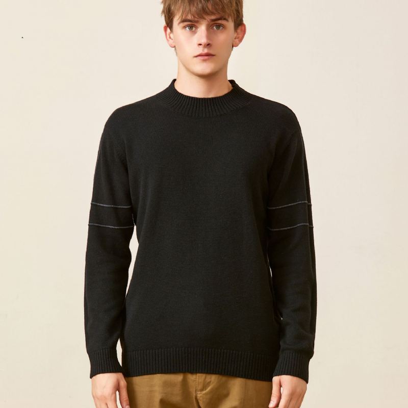 Efterår Og Vinter Slim-fitting Gevindmanchetter All-match Bluse Herre