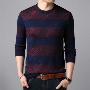 Efterårsny Strikket Sweater Til Mænd Med Rund Hals