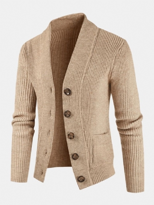 Herre Almindelig Numse Foran Tykke Dobbeltlommer Bomuld Raglan Ærmer Sweater Frakke