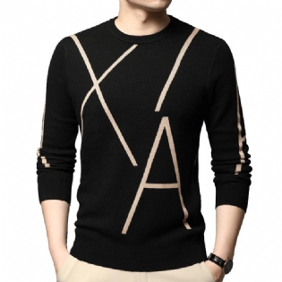 Herre Sweater Langærmet Koreansk Trøje Jacquard Mode Youth Trend Bundskjorte