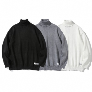 Japansk Retro Sweater Med Høj Halsudskæring Til Mænd