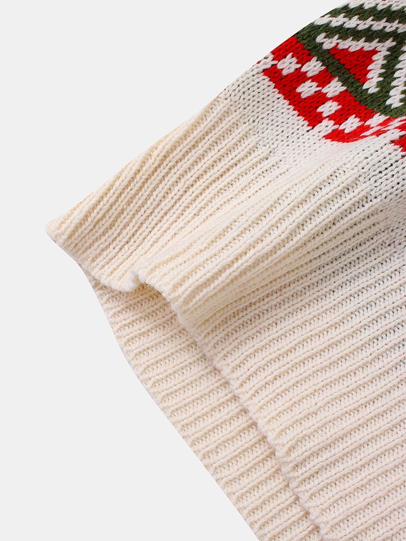 Kvinder Jul Mønster Med Tryk Rund Hals Tyk Varm Afslappet Strikket Sweater