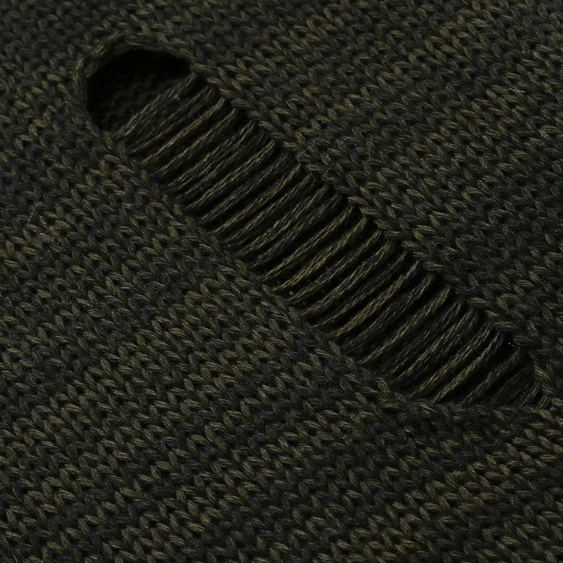Mænds Afslappede Striktrøje Diagonal Pull Hole Hooded Cardigan Sweater Mænd