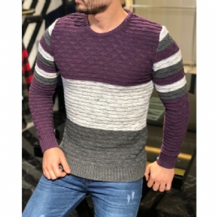 Mænds Farvematchende Pitstribede Muskuløse Mænds Sweater