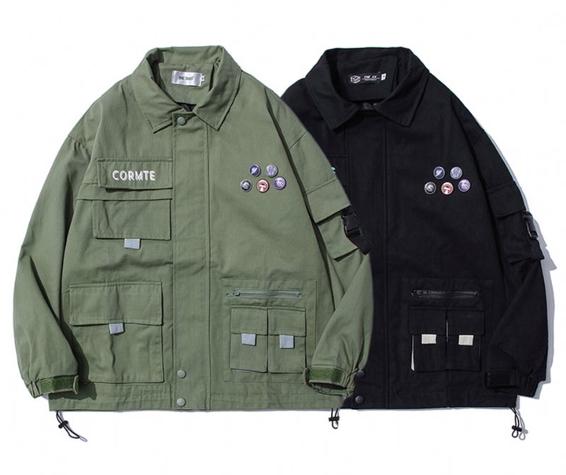 Retro Multi-pocket Tooling Jakke Herre Street Mode Løs