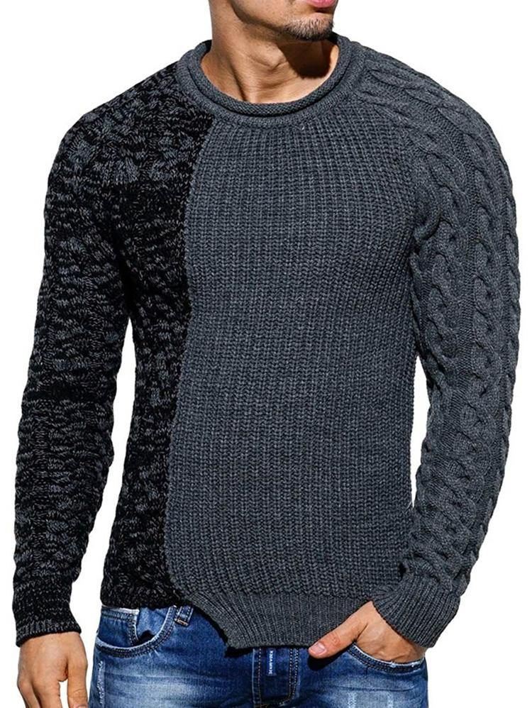 Splejset Raglan Sleeve Pullover Herretrøje
