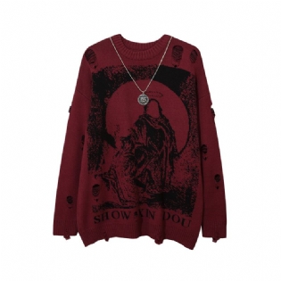 Street Hip-hop Ripped Hole Oversized Pullover Sweater
