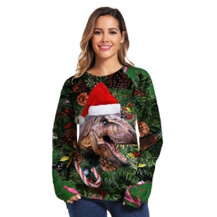 Unisex Kvinder Juletrøje Grim Juletrøje Mænd Pullover Vinter Plus Size Sjov Efterårstoppe Tøj Dinosaur