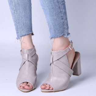Kvinder Peep Toe Slingback Spænde Højhælede Pumps