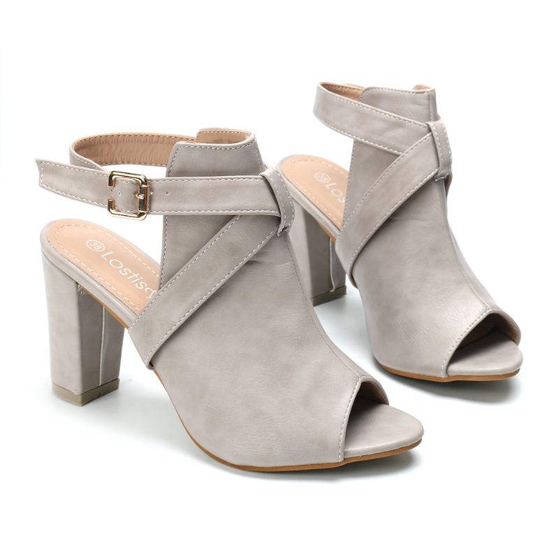 Kvinder Peep Toe Slingback Spænde Højhælede Pumps