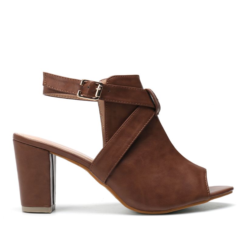 Kvinder Peep Toe Slingback Spænde Højhælede Pumps