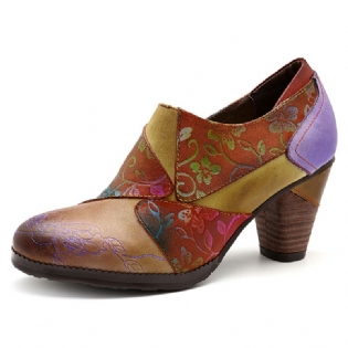 Mønster Læder Lynlås Pumps