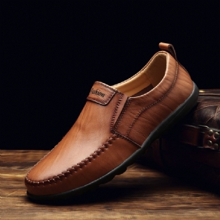 Mænd Ægte Læder Åndbar Blød Bund Slip-on-kørsel Casual Business Loafers Sko