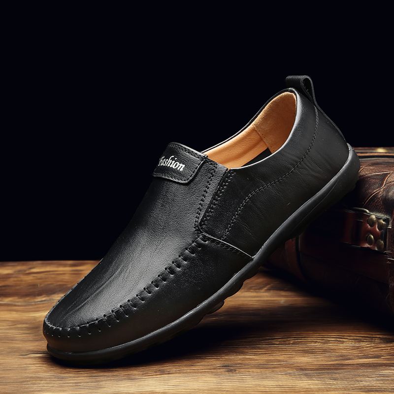 Mænd Ægte Læder Åndbar Blød Bund Slip-on-kørsel Casual Business Loafers Sko