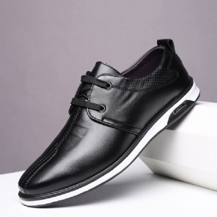 Mænd Ægte Læder Åndbar Blød Sål Snøresko I England Style Casual Business Sko