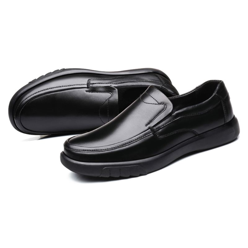 Mænd Ægte Læder Ren Farve Bløde Skridsikre Casual Flats