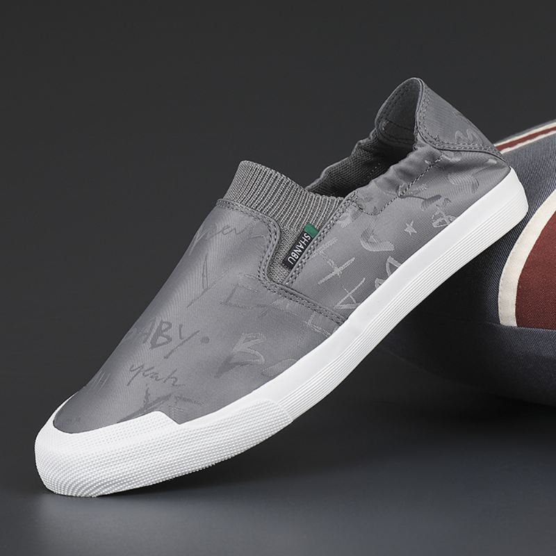 Mænd Åndbar Ice Silk Soft Sole Letvægts Slip On Casual Court Sko