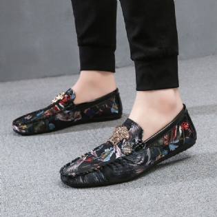 Mænd Blomsterprintet Skridsikre Casual Walking Driving Loafers