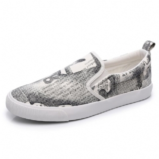 Mænd Canvas Åndbar Slip On Casual Court Flat Shoes