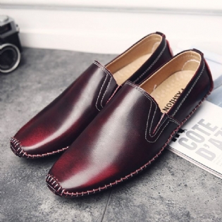 Mænd Casual Ægte Læder Slip On Flat Loafers Loafers
