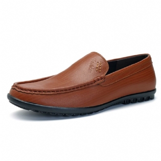 Mænd Casual Business Sole Ægte Læder Slip On Loafers Flats