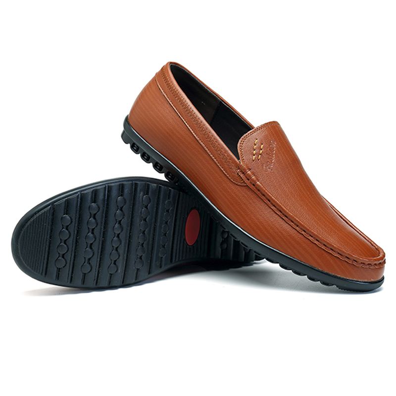 Mænd Casual Business Sole Ægte Læder Slip On Loafers Flats