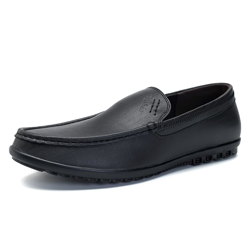 Mænd Casual Business Sole Ægte Læder Slip On Loafers Flats