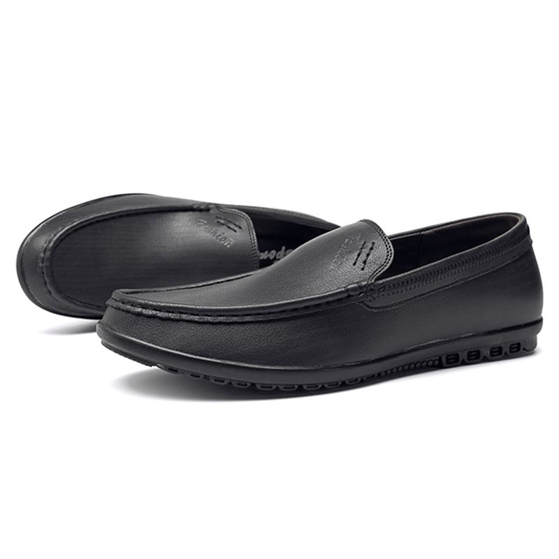 Mænd Casual Business Sole Ægte Læder Slip On Loafers Flats