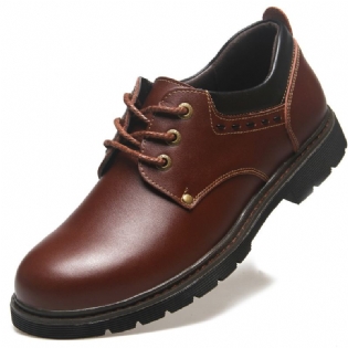Mænd Cow Leather Retro Rund Tå Casual Soft Sole Loafers
