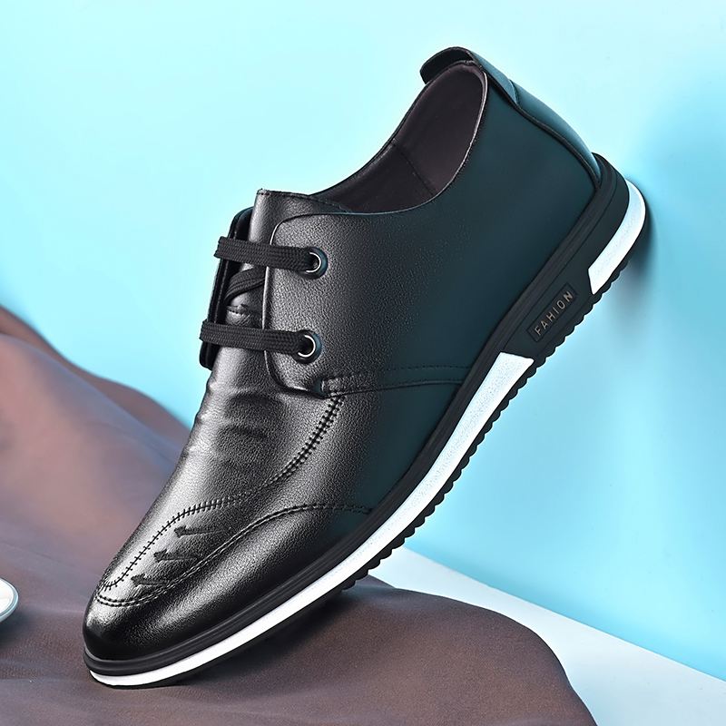 Mænd Koskind Læder Åndbar Blød Bund Slip On Casual Business Sko