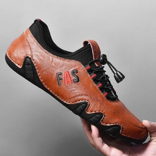 Mænd Lædersplejsning Blød Sål Skridsikre Casual Driving Flats