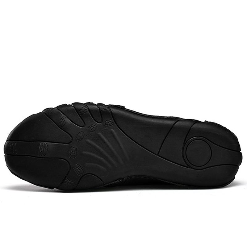 Mænd Lædersplejsning Blød Sål Skridsikre Casual Driving Flats