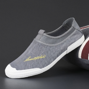 Mænd Mesh Åndbart Stof Letvægts Blød Sål Slip On Casual Court Sko
