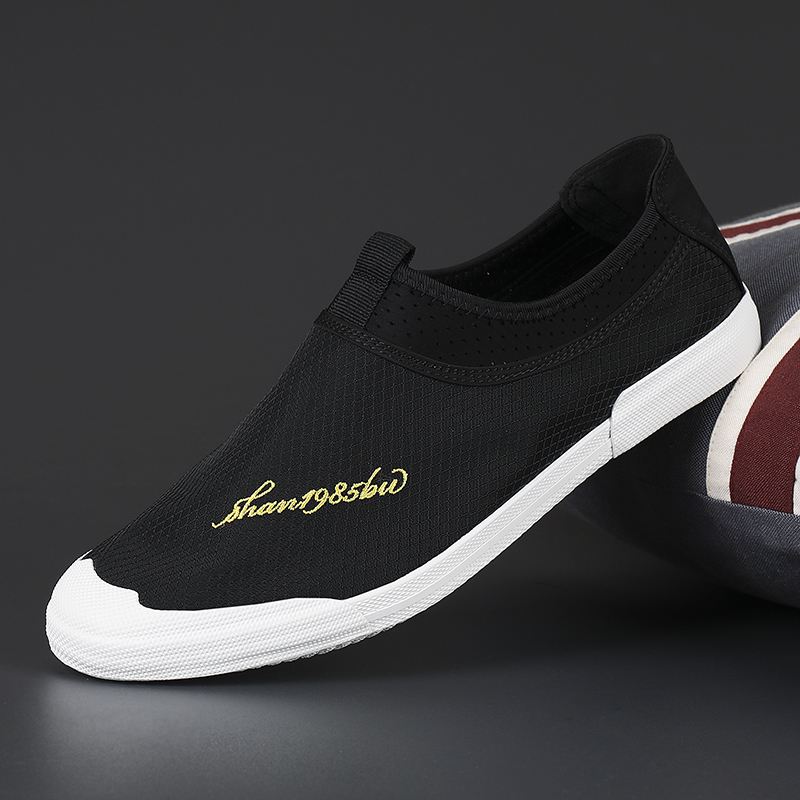 Mænd Mesh Åndbart Stof Letvægts Blød Sål Slip On Casual Court Sko