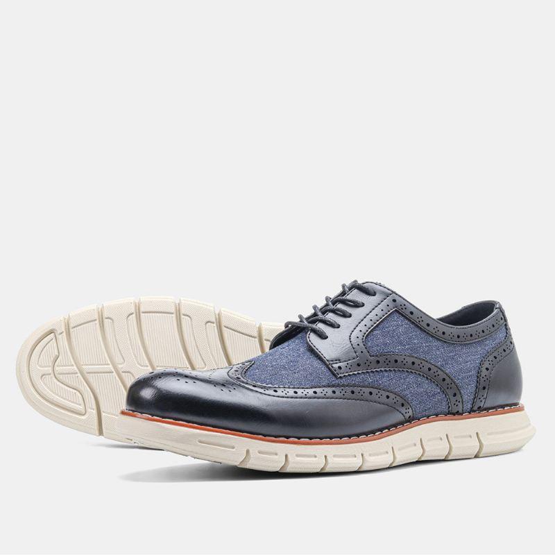 Mænd Microfiber Splejsning Åndbar Blød Sål Oxfords Casual Business Sko