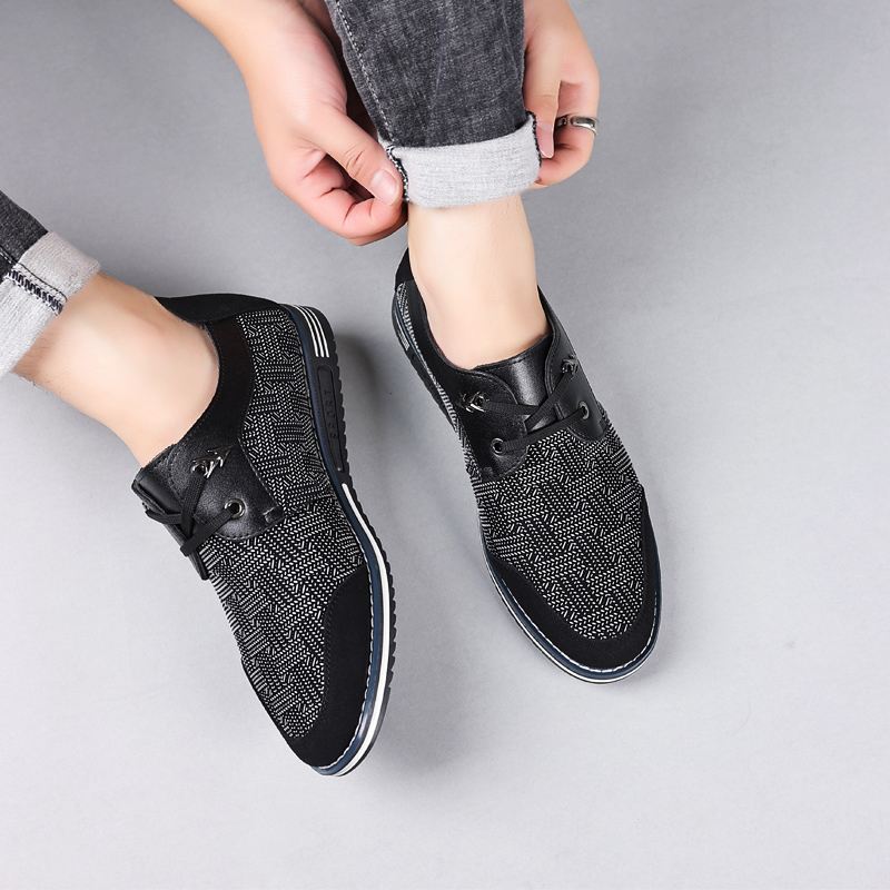 Mænd Mikrofiber Åndbar Blød Bund Loafers Med Snørebånd Casual Business Sko
