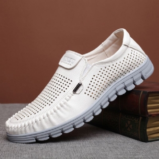 Mænd Mikrofiber Åndbar Hul Ud Skridsikker Sål Slip On Casual Sko